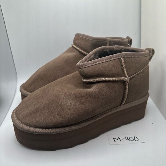 CUSHIONAIRE Women's Genuine Suede pull platform boot +Memory Foam 9.5 TAUPE - Picture 3 of 7